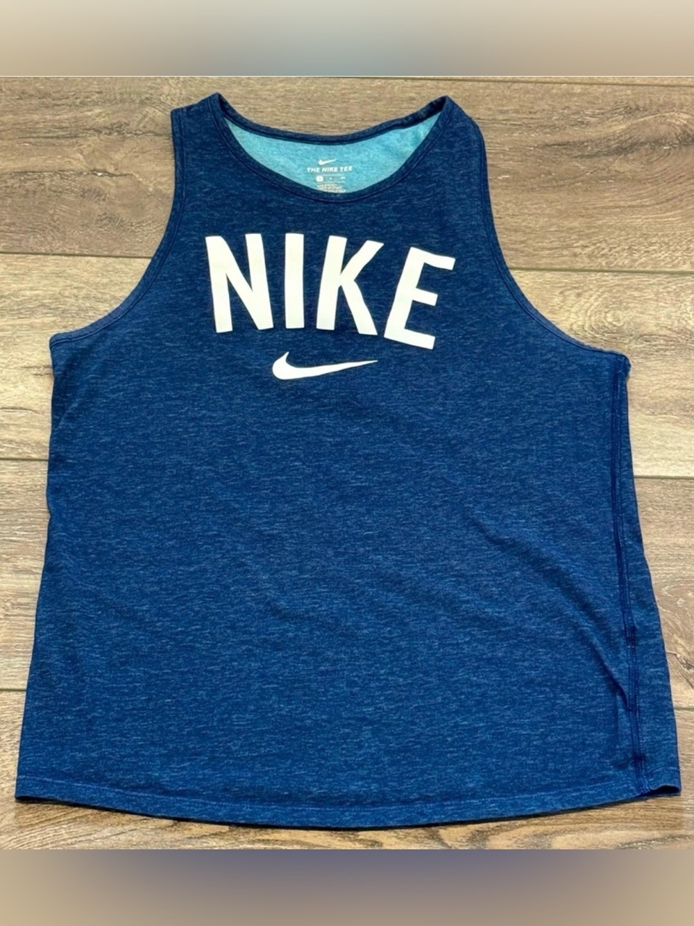 Nike Women’s Dri-Fit Tank Top Small Heathered Navy/White